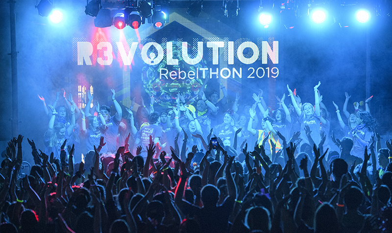 Hundreds of University of Mississippi students cap off fundraising efforts with the 2019 RebelTHON dance marathon.